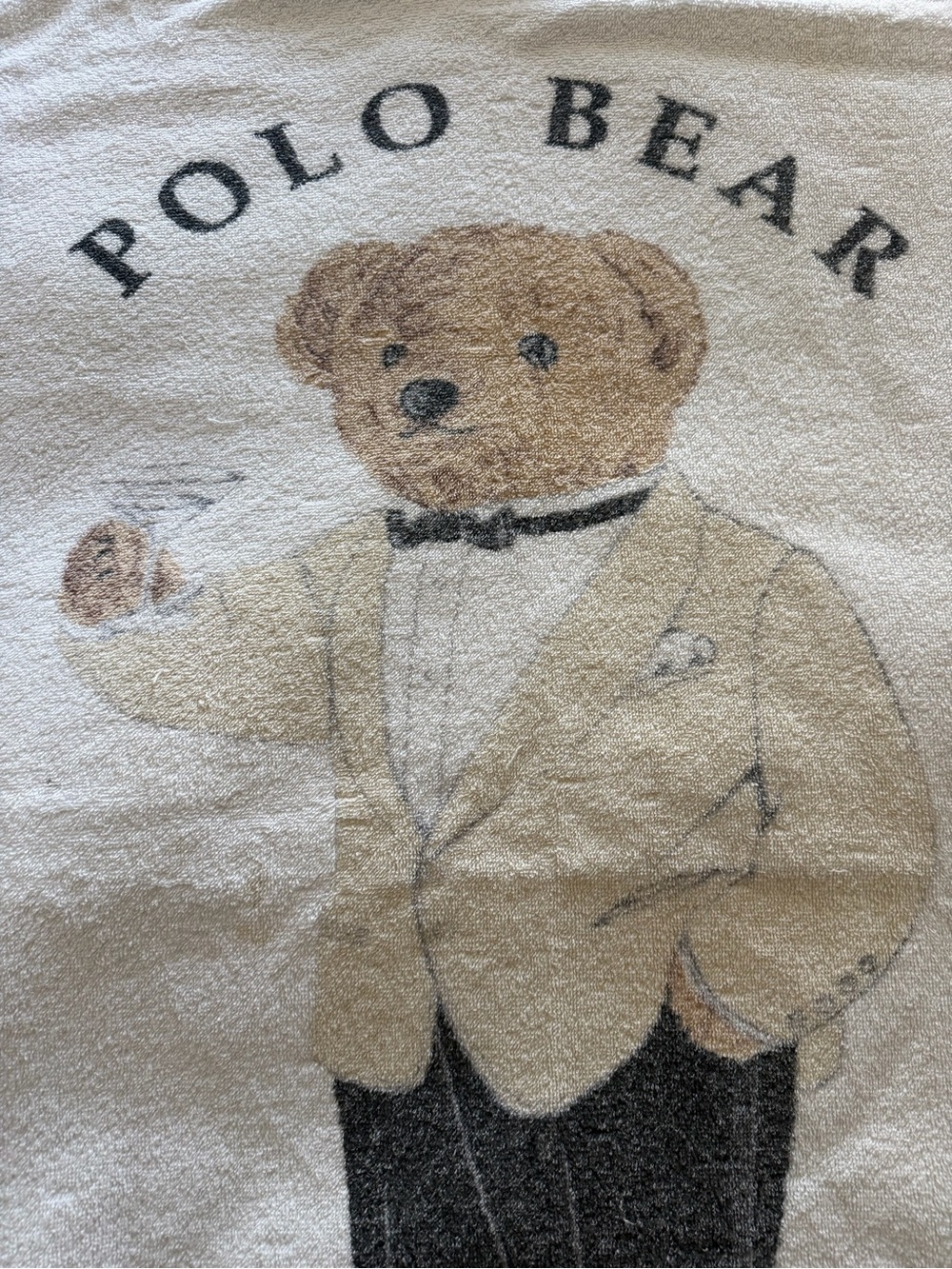 Vintage Ralph Lauren Martini 🍸 Polo Bear XL Beach or Bath Towel